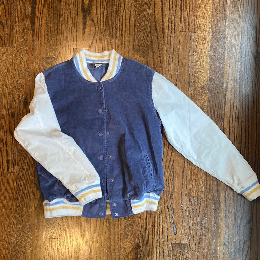 EUC AERIE Corduroy Varsity Bomber Jacket